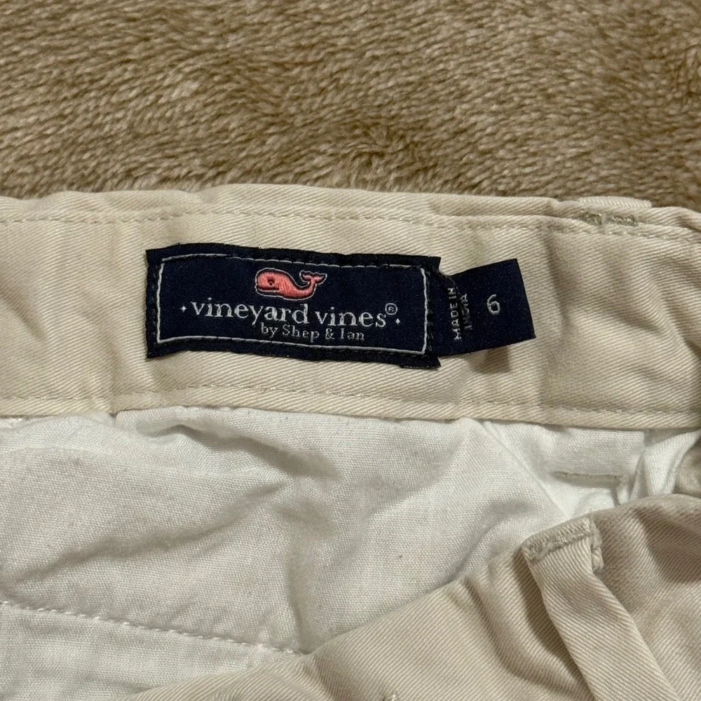 Vineyard Vines Boys Khaki Chino Shorts Size 6 Tan Stretch Cotton